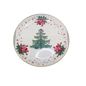 Crystal Clear Christmas Tree Handcrafted Crystal Serving Platter NWT